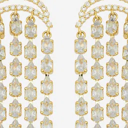 Kushal's Fashion Jewellery Gold Plated Zircon Studded Classic Drop Earrings image 2