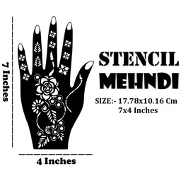 VOORKOMS Mehndi Stencil Sticker With Flower Vines For Cultural Festival image 2
