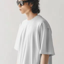 SENO TEX Graphic Printed Round Neck Drop-Shoulder Sleeves Oversized T-shirt image 5