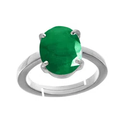RRVGEM 7.00 KT Zambian Emerald Panna Silver Plated Ring-picture-37