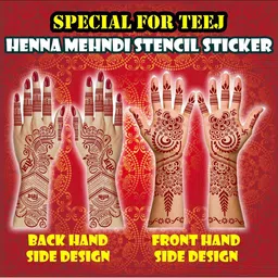 VOORKOMS Mehndi Stencil Sticker Designs With Detailed Floral & Leaf image 2