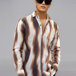 R.Code by The Roadster Lifestyle Co. Men Standard Fit Abstract Printed Casual Shirt-image-78