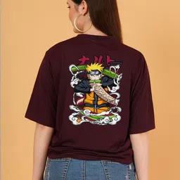 Parona Women Pack of 2 Graphic Printed Round Neck Drop-Shoulder Sleeves T-shirt image 4