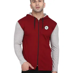 Blisstone Men Hooded Raw Edge Slim Fit T-shirt-image-12