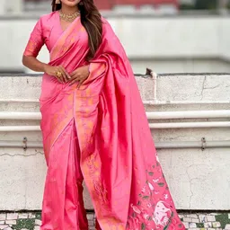 ELITE WEAVES Woven Design Zari Banarasi Saree image 3