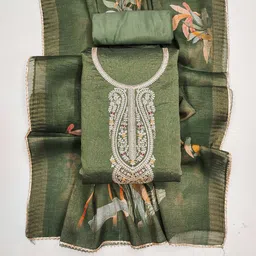 TAVAS Embroidered Sequinned Unstitched Dress Material image 4