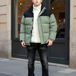 Mast & Harbour Men Mock Collar Colourblocked Puffer Jacket-picture-20