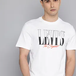 Levis Brand Logo Printed Pure Cotton Slim Fit T-shirt-picture-10