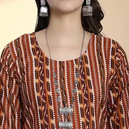 HERE&NOW Women Pack Of 3 Ethnic Motifs Printed Crepe Kurta image 4