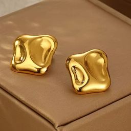 Krelin Gold-Plated Chunky Contemporary Drop Earrings-picture-15