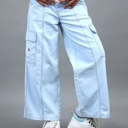 UNDER FOURTEEN ONLY Girls Mildly Distressed Heavy Fade Jeans-picture-18
