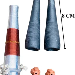 keshu handicraft Reusable Clay 10 CM And 8 Cm Chillum Pipe – Compact 10 cm With Stopper Stainless Steel Outside Fitting Hookah Mouth Tip image 3