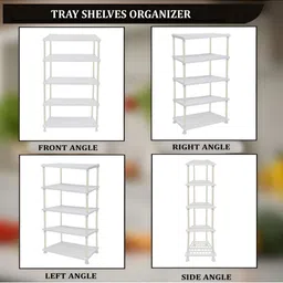 Urban Choice White 5-Layer Kitchen Tray Shelf Organizer image 4