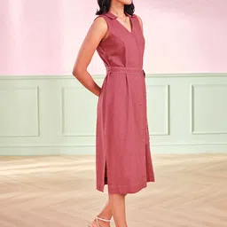 AND Women Solid A-Line Dress image 5