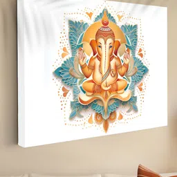 Myntra Elegant Homes White & Blue 1 Piece Canvas Religious Wall Paintings-image-64