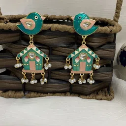 Fashion Theme Women Sparrow House Design Ethnic Drop Earrings-image-26