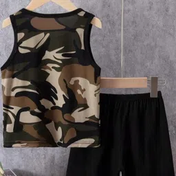 MUSNAH GARMENTS Kids-Unisex Black Cotton Blend Clothing Set image 3