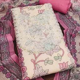 SHADOW & SAINING Embellished Organza Semi-Stitched Dress Material-picture-32