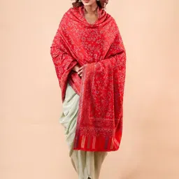 THE SHAWL STUDIO Leaf Paisley Woven Design Kani Shawl-picture-24