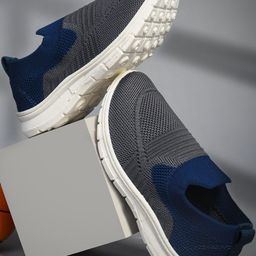 YK Boys Blue Textile With PVC Slip-On Sneakers-picture-32