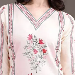 Anouk Women Floral Printed Regular Pure Cotton Kurta with Trousers & With Dupatta image 3