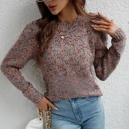 StyleCast Women Self Design Pullover Sweater image 4