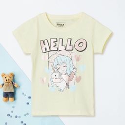 max Girls Graphic Printed Round Neck Pure Cotton T-shirt-image-83