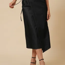 Chemistry Women Pure Cotton Wrap Midi Skirt-picture-32