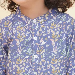 Sethukrishna Boys Floral Printed Mandarin Collar Kurta With Pyjamas image 2