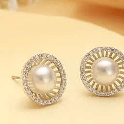 Saraf RS Jewellery Contemporary Studs Earrings image 4