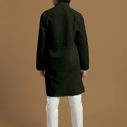 Here&Now X Sanwara Boys Floral Embroidered Regular Chikankari Kurta with Pyjamas image 5