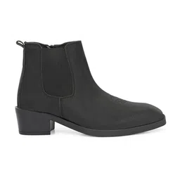 The Roadster Lifestyle Co. Men Leather Round Toe Block-Heeled Chelsea Boots image 4