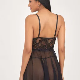 VAGHBHATT Women Self Design Shoulder Straps Baby Doll image 4