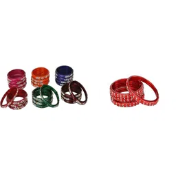 SOMIL Set Of 28 Stone-Studded Bangles-image-28