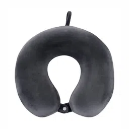 Pum Pum Grey Memory Foam Filled Faux Velvet Lightweight Travel Pillow image 2