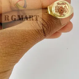 R G MART Unisex Trisakti Rudraksha With Para Gold Plated Brass Ring image 5