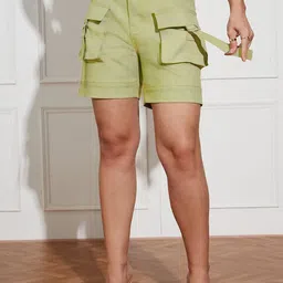 Miss Chase Women High-Rise Relaxed Fit Cargo Shorts-picture-23