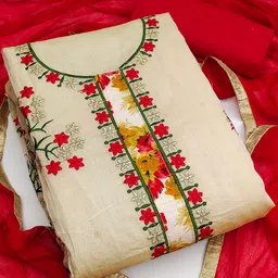 HERE&NOW Embroidered Thread Work Modal Chanderi Unstitched Dress Material-picture-20