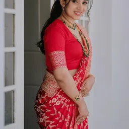 WOVENSTOCK Woven Design Zari Art silk Handloom Kanjeevaram Saree image 2