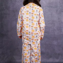 Biglilpeople Kids Printed Lapel Collar Night suit image 3