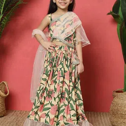 Readiprint Fashions Girls Printed Ready to Wear Lehenga & Blouse With Dupatta-image-32