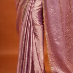 LOROFY Embellished Beads and Stones Tussar Saree image 4