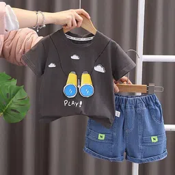 POP STREET KIDS Unisex Kids Printed T-shirt with Shorts-picture-39