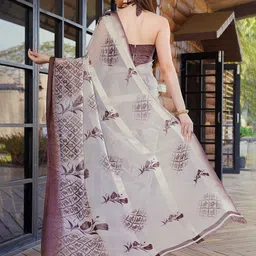 sanjana  silk SANJANA SILK Floral Pure Georgette Bagh Saree image 5