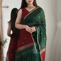 Moda Rapido Woven Design Zari Silk Blend Handloom Banarasi Saree image 5