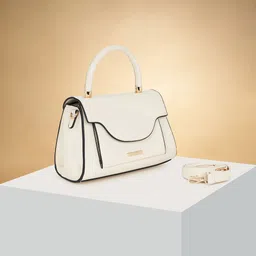 Forever Glam by Pantaloons Colourblocked PU Structured Shoulder Bag with Applique-picture-30