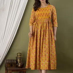 Tulsiram Printed Pure Cotton Round Neck Maternity Dress-picture-19