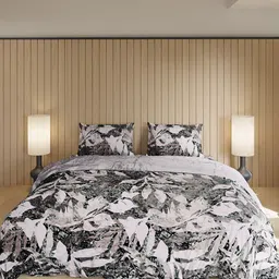 Monte Carlo Grey & White Floral 300 TC Bedsheet with 2 Pillow Covers 904 GSM-picture-27