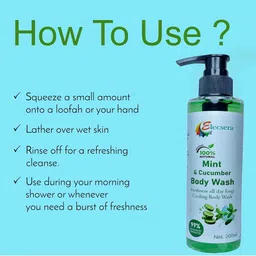 Elecsera Cleansing Mint & Cucumber Body Wash For Hydration - 200 ml image 2