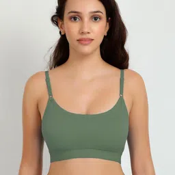 samvar Women Cotton Green Non Padded Non-Wired Lingerie Bra Sport wear Gym Crop Tank Top-picture-40